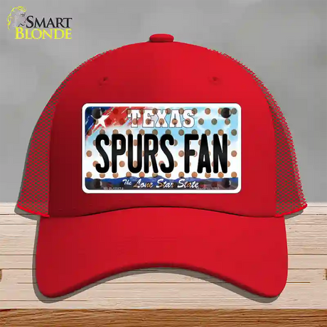 Spurs Fan Texas Novelty License Plate Hat Mesh / Red