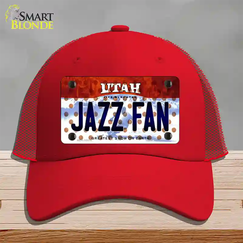 Jazz Fan Utah Novelty License Plate Hat Mesh / Red