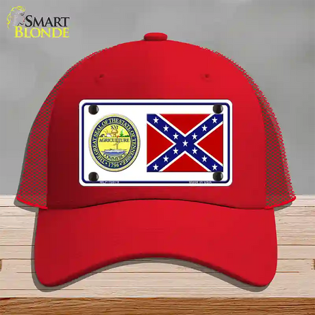 Confederate Flag Tennessee Seal Novelty License Plate Hat Mesh / Red