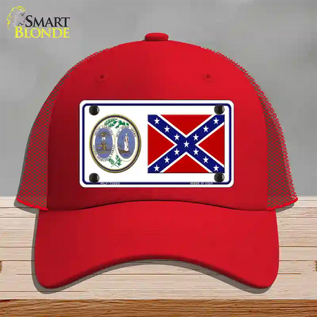 Confederate Flag South Carolina Seal Novelty License Plate Hat Mesh / Red