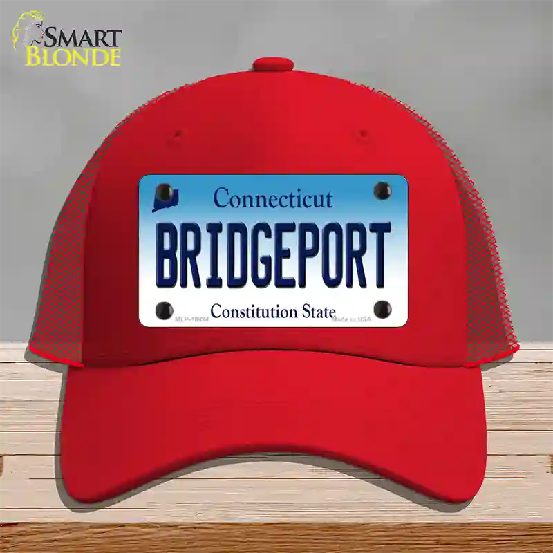 Bridgeport Connecticut Novelty License Plate Hat Mesh / Red