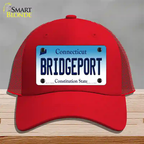 Bridgeport Connecticut Novelty License Plate Hat Mesh / Red