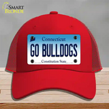 Go Bulldogs Connecticut Novelty License Plate Hat Mesh / Red