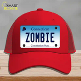 Zombie Connecticut Novelty License Plate Hat Mesh / Red