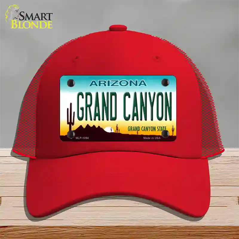 Grand Canyon Arizona Novelty License Plate Hat Mesh / Red