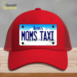 Moms Taxi Iowa Novelty License Plate Hat Mesh / Red