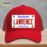 Lawrence Massachusetts Novelty License Plate Hat Mesh / Red