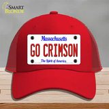 Go Crimson Massachusetts Novelty License Plate Hat Mesh / Red