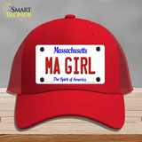 MA Girl Massachusetts Novelty License Plate Hat Mesh / Red