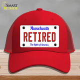 Retired Massachusetts Novelty License Plate Hat Mesh / Red