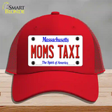 Moms Taxi Massachusetts Novelty License Plate Hat Mesh / Red