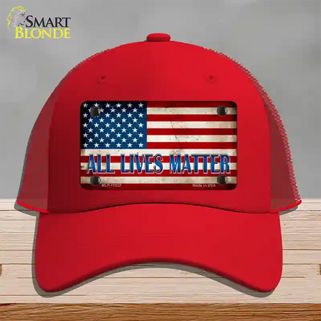 All Lives Matter Novelty License Plate Hat Mesh / Red