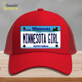 Minnesota Girl Minnesota Novelty License Plate Hat Mesh / Red