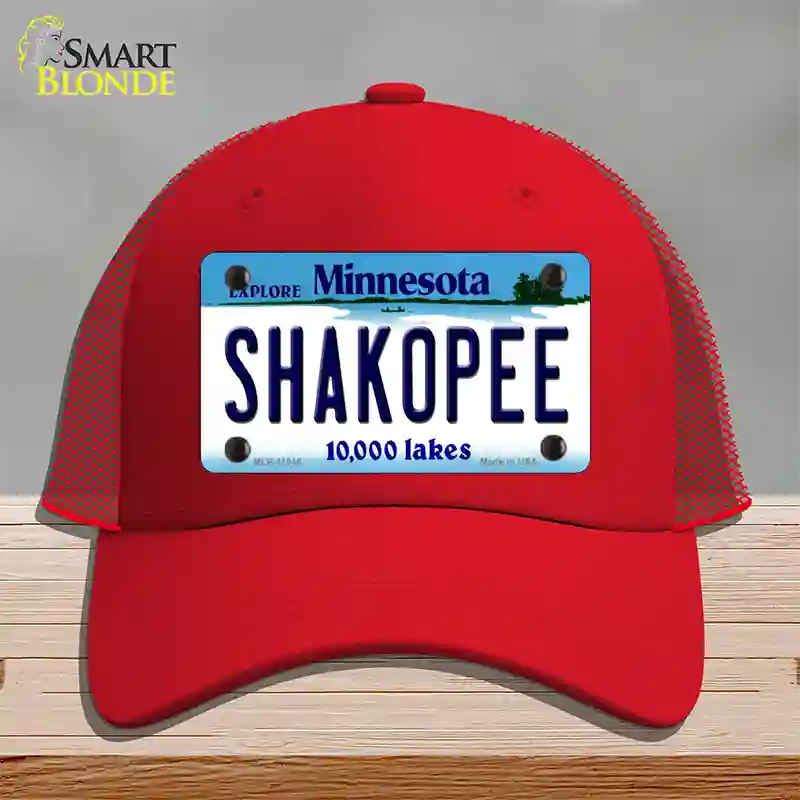 Shakopee Minnesota State Novelty License Plate Hat Mesh / Red