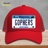 Gophers Minnesota State Novelty License Plate Hat Mesh / Red