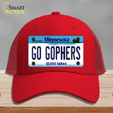 Go Gophers Minnesota State Novelty License Plate Hat Mesh / Red