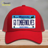 Go Timberwolves Minnesota State Novelty License Plate Hat Mesh / Red