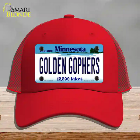 Golden Gophers Minnesota State Novelty License Plate Hat Mesh / Red