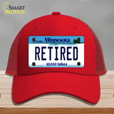 Retired Minnesota State Novelty License Plate Hat Mesh / Red