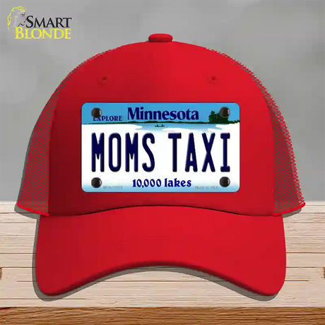 Moms Taxi Minnesota State Novelty License Plate Hat Mesh / Red