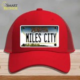 Miles City Montana State Novelty License Plate Hat Mesh / Red