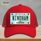 Windham New Hampshire State Novelty License Plate Hat Mesh / Red