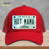 Hot Mama New Hampshire State Novelty License Plate Hat Mesh / Red