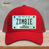 Zombie New Hampshire State Novelty License Plate Hat Mesh / Red