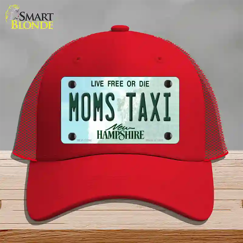 Moms Taxi New Hampshire State Novelty License Plate Hat Mesh / Red