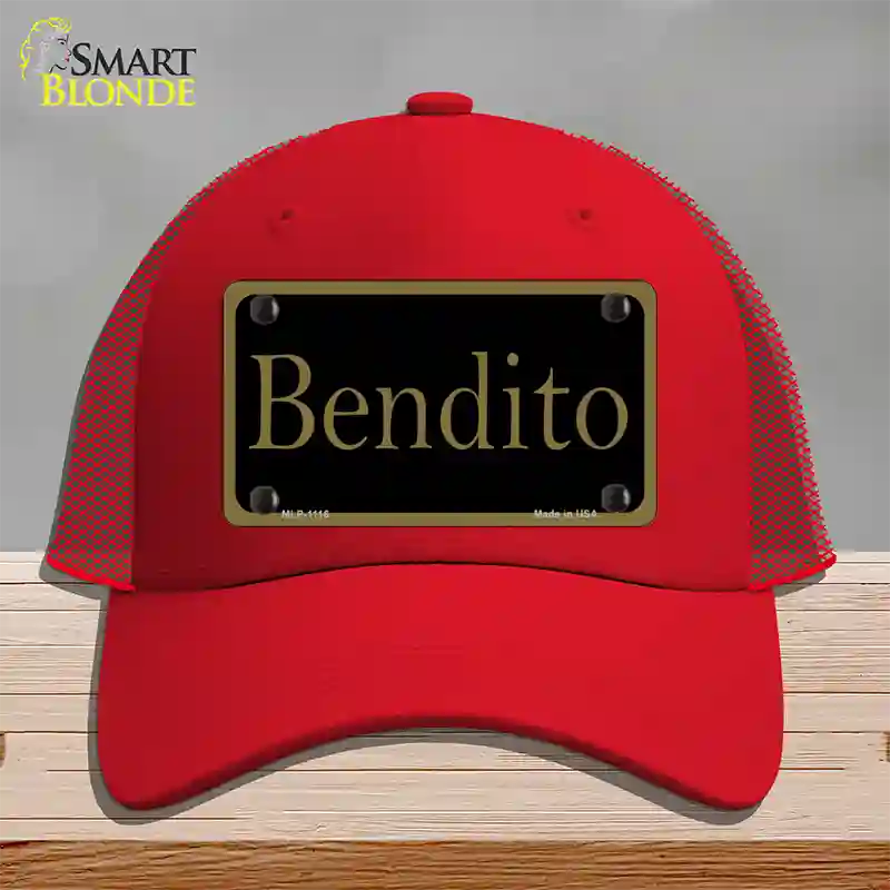 Bendito Novelty License Plate Hat Mesh / Red