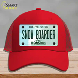 Snow Boarder New Hampshire State Novelty License Plate Hat Mesh / Red