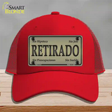 Retirado Novelty License Plate Hat Mesh / Red