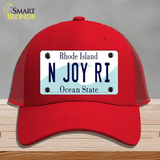 N Joy RI Rhode Island State Novelty License Plate Hat Mesh / Red