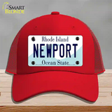 New Port Rhode Island State Novelty License Plate Hat Mesh / Red