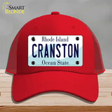 Cranston Rhode Island State Novelty License Plate Hat Mesh / Red