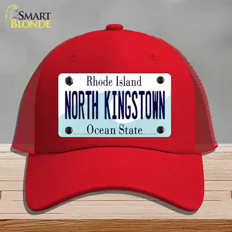 North Kingstown Rhode Island State Novelty License Plate Hat Mesh / Red