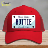 Hottie Rhode Island State Novelty License Plate Hat Mesh / Red