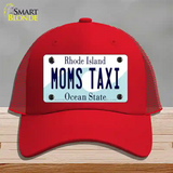 Moms Taxi Rhode Island State Novelty License Plate Hat Mesh / Red