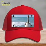 Pelican Ocean Novelty License Plate Hat Mesh / Red