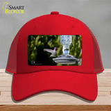 Hummingbird At Feeder Novelty License Plate Hat Mesh / Red