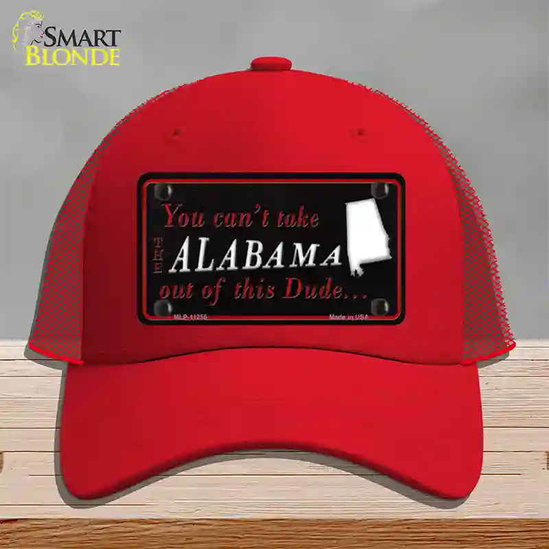 Alabama Dude Novelty License Plate Hat Mesh / Red