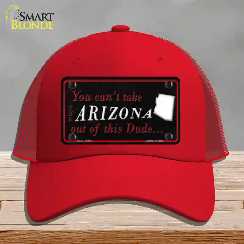 Arizona Dude Novelty License Plate Hat Mesh / Red