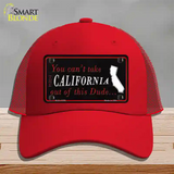 California Dude Novelty License Plate Hat Mesh / Red