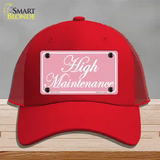 High Maintenance Novelty License Plate Hat Mesh / Red