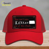 Kansas Dude Novelty License Plate Hat Mesh / Red