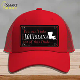 Louisiana Dude Novelty License Plate Hat Mesh / Red