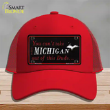 Michigan Dude Novelty License Plate Hat Mesh / Red