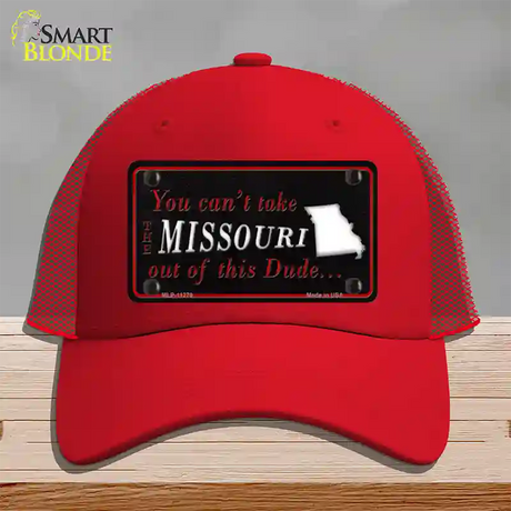 Missouri Dude Novelty License Plate Hat Mesh / Red