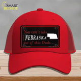 Nebraska Dude Novelty License Plate Hat Mesh / Red