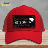 South Carolina Dude Novelty License Plate Hat Mesh / Red